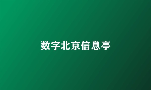 数字北京信息亭