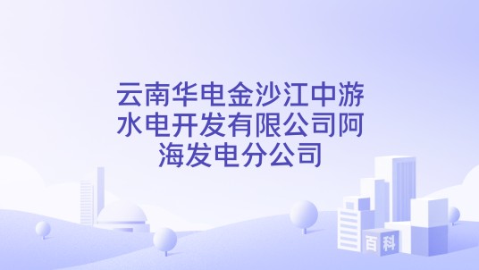 云南华电金沙江中游水电开发有限公司阿海发电分公司