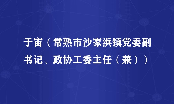 于宙（常熟市沙家浜镇党委副书记、政协工委主任（兼））