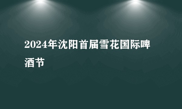 2024年沈阳首届雪花国际啤酒节