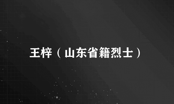 王梓（山东省籍烈士）