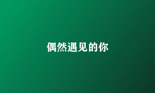 偶然遇见的你