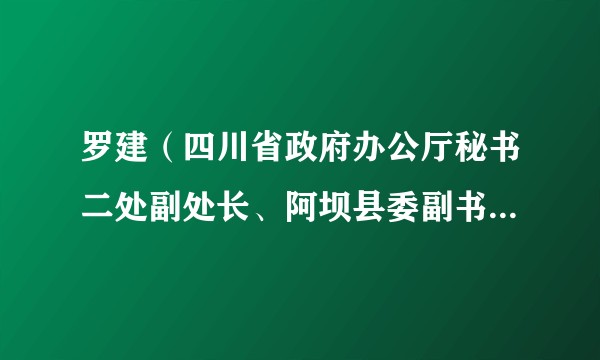 罗建(四川省政府办公厅秘书二处副处长、阿坝县委副书记(挂职))