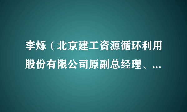 李烁(北京建工资源循环利用股份有限公司原副总经理、中国循环经济协会原副会长)