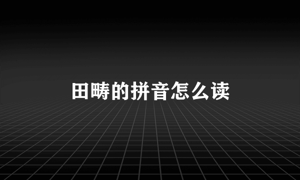 田畴的拼音怎么读