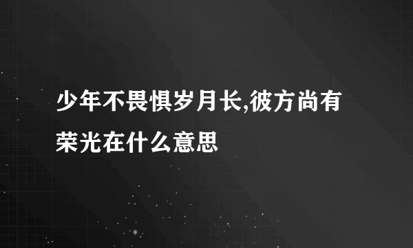 少年不畏惧岁月长,彼方尚有荣光在什么意思