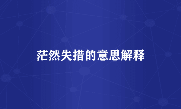 茫然失措的意思解释