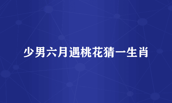 少男六月遇桃花猜一生肖