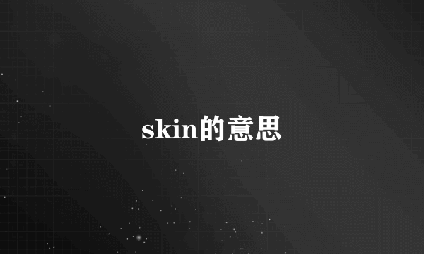 skin的意思