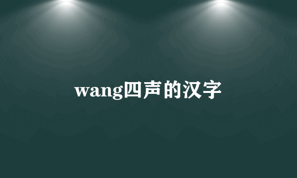 wang四声的汉字