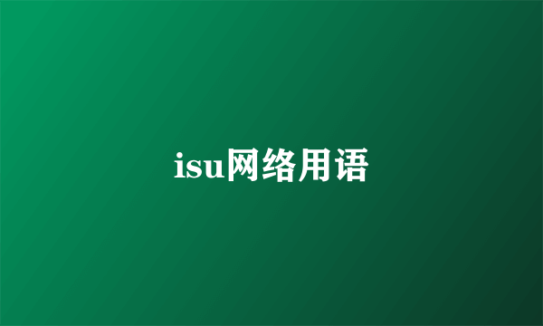 isu网络用语