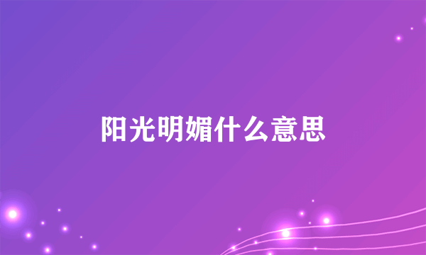阳光明媚什么意思