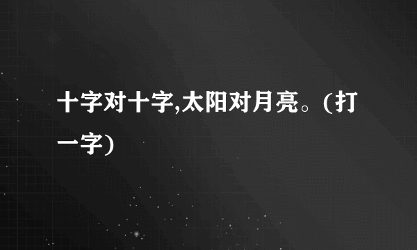 十字对十字,太阳对月亮。(打一字)