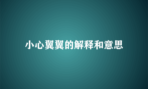 小心翼翼的解释和意思