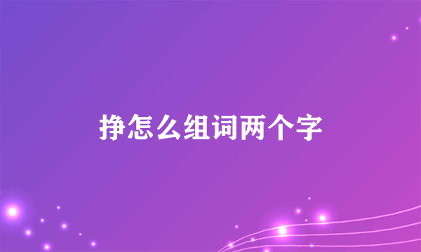 挣怎么组词两个字