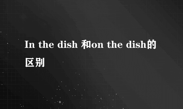 In the dish 和on the dish的区别