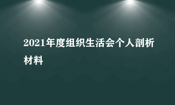 2021年度组织生活会个人剖析材料
