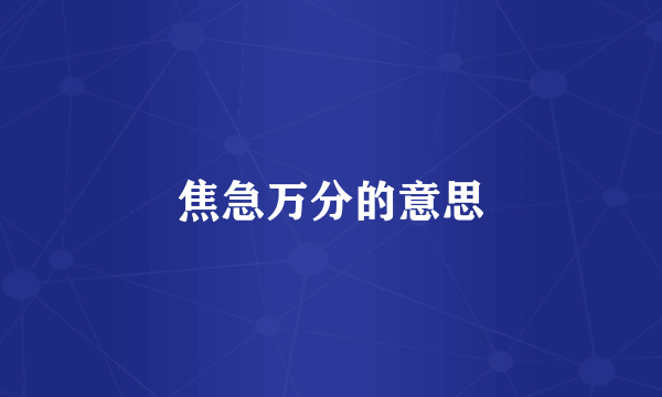 焦急万分的意思