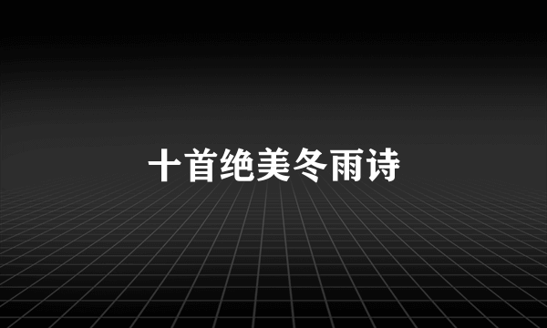 十首绝美冬雨诗