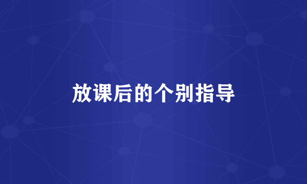 放课后的个别指导