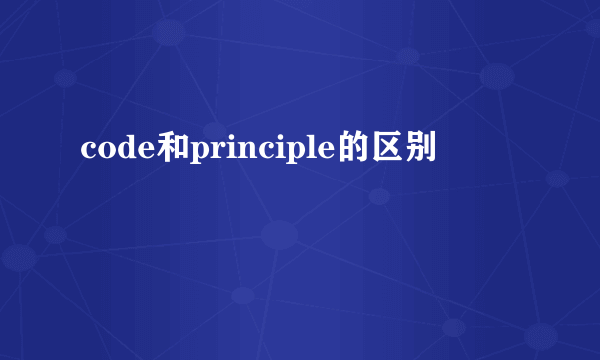 code和principle的区别