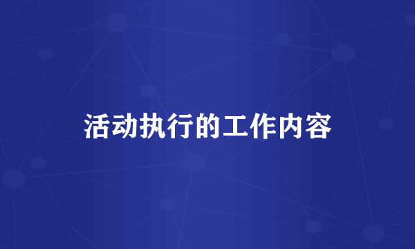 活动执行的工作内容