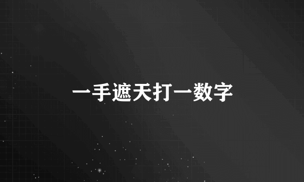 一手遮天打一数字