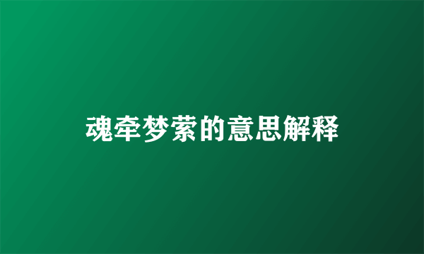 魂牵梦萦的意思解释