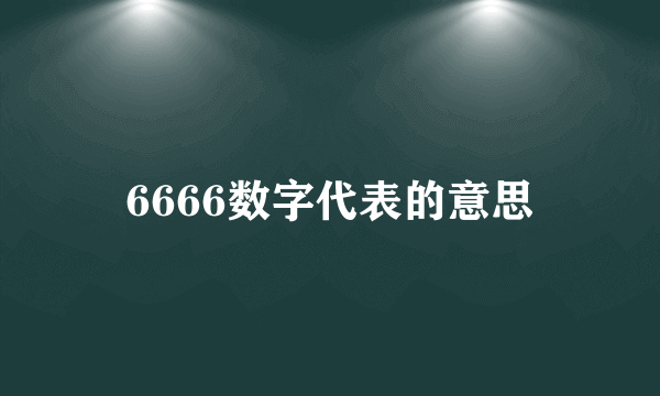 6666数字代表的意思