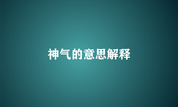 神气的意思解释