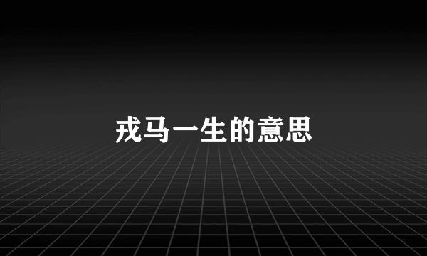 戎马一生的意思