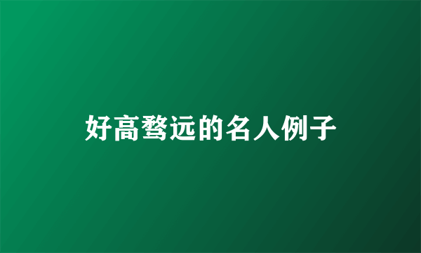 好高骛远的名人例子