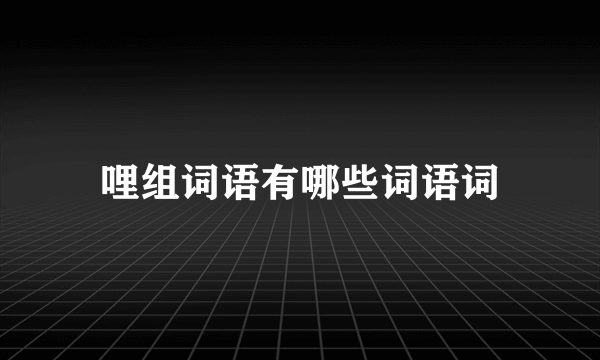 哩组词语有哪些词语词