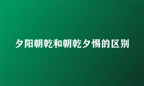 夕阳朝乾和朝乾夕惕的区别