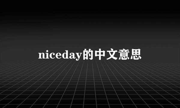 niceday的中文意思