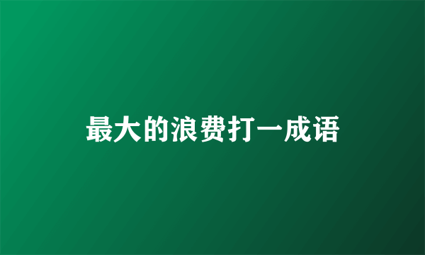 最大的浪费打一成语