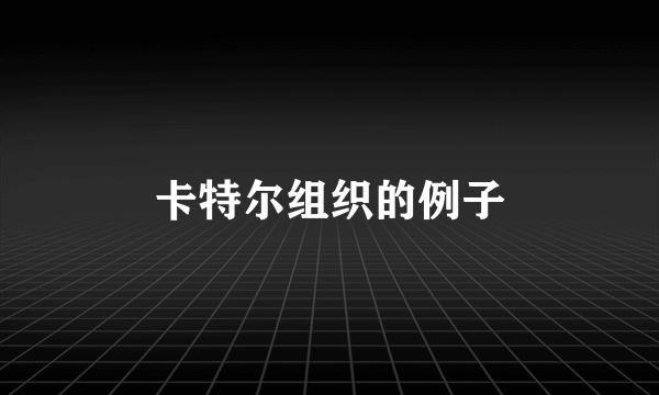 卡特尔组织的例子