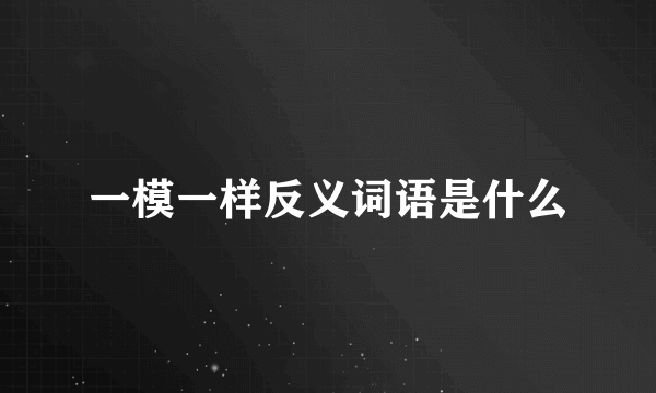 一模一样反义词语是什么