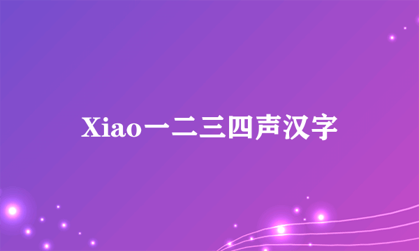 Xiao一二三四声汉字