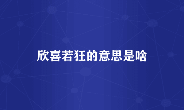 欣喜若狂的意思是啥