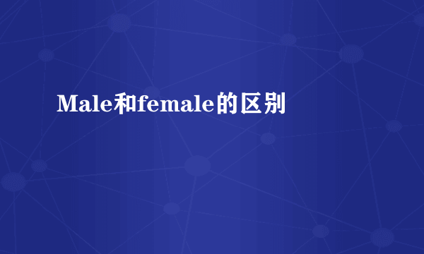 Male和female的区别