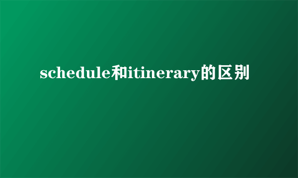 schedule和itinerary的区别