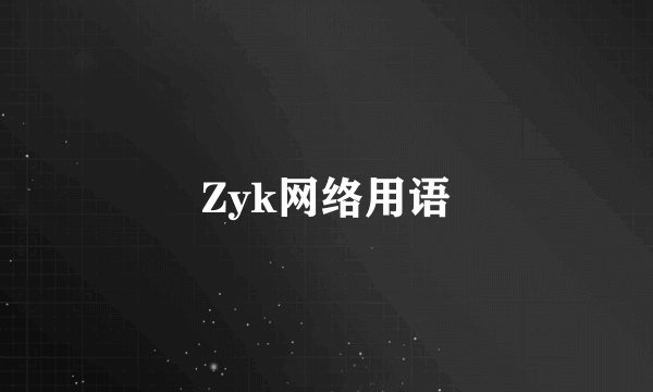 Zyk网络用语