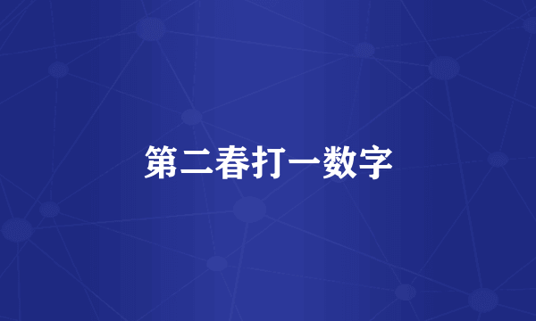 第二春打一数字