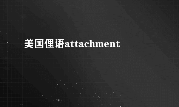 美国俚语attachment