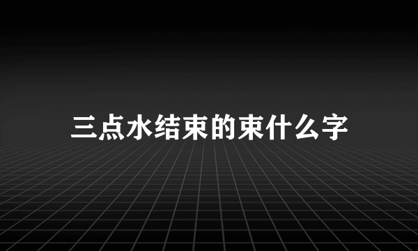三点水结束的束什么字