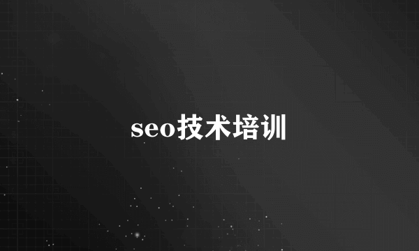 seo技术培训