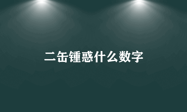 二缶锺惑什么数字