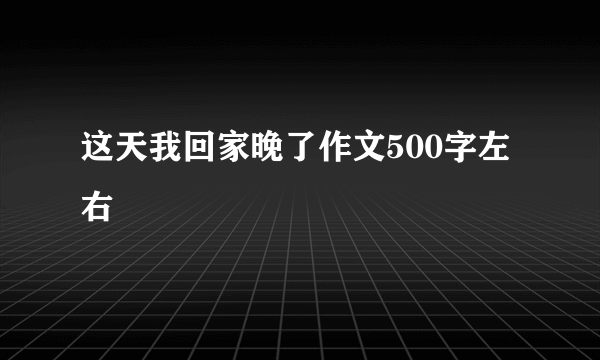 这天我回家晚了作文500字左右