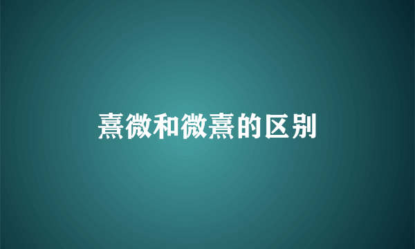 熹微和微熹的区别